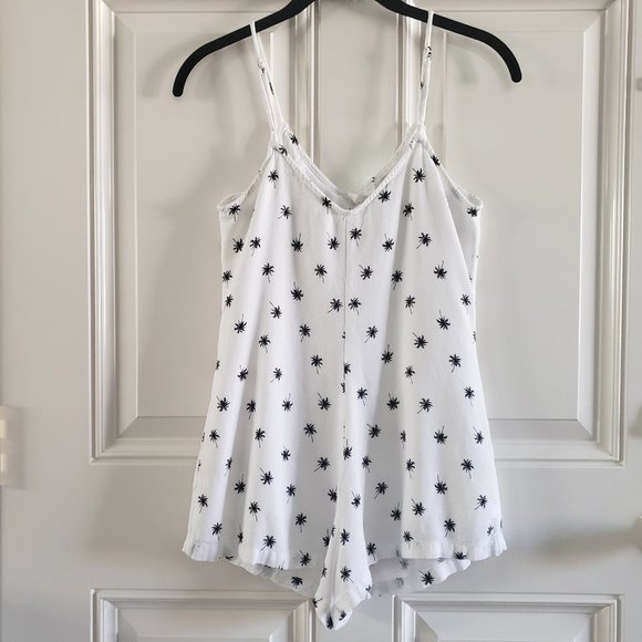 ILLA  ILLA  Front Button Coconut Print Spaghetti Strap White Romper SZ S - Picture 3 of 16